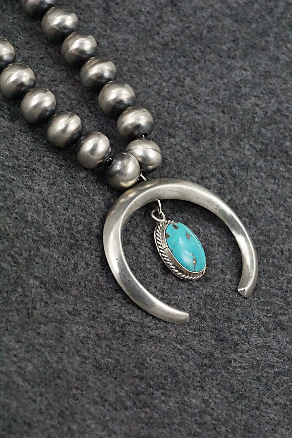 Turquoise & Sterling Silver Navajo Pearl Necklace - Jan Mariano