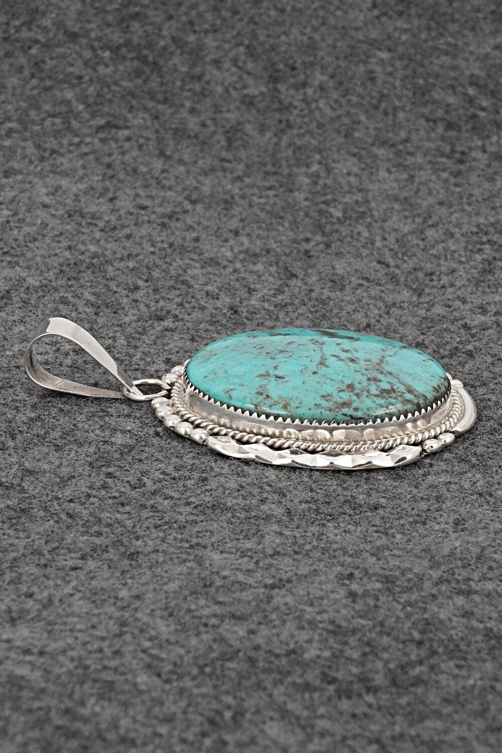 Turquoise & Sterling Silver Pendant - Kenny Calavaza