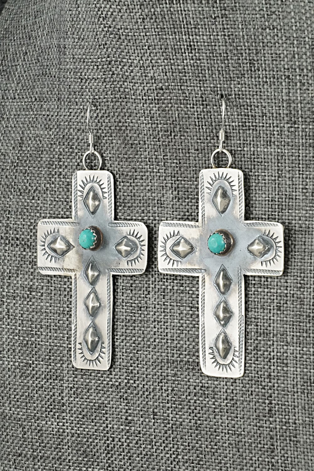 Turquoise & Sterling Silver Earrings - Tim Yazzie