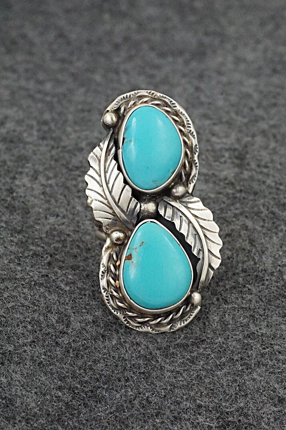 Turquoise & Sterling Silver Ring - Betta Lee - Size 7.5