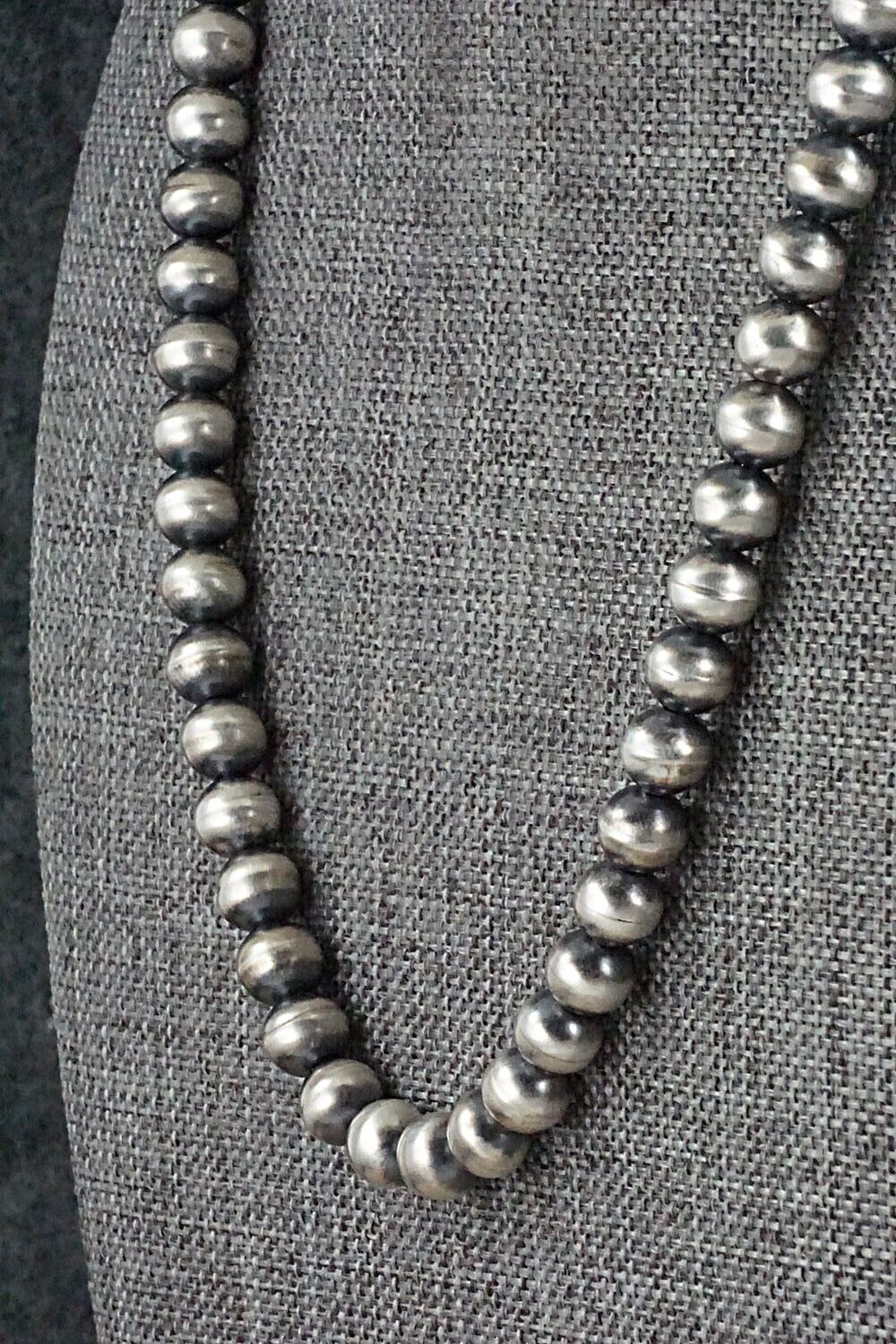 Sterling Silver Navajo Pearl Necklace 36" - Dorinda Mariano