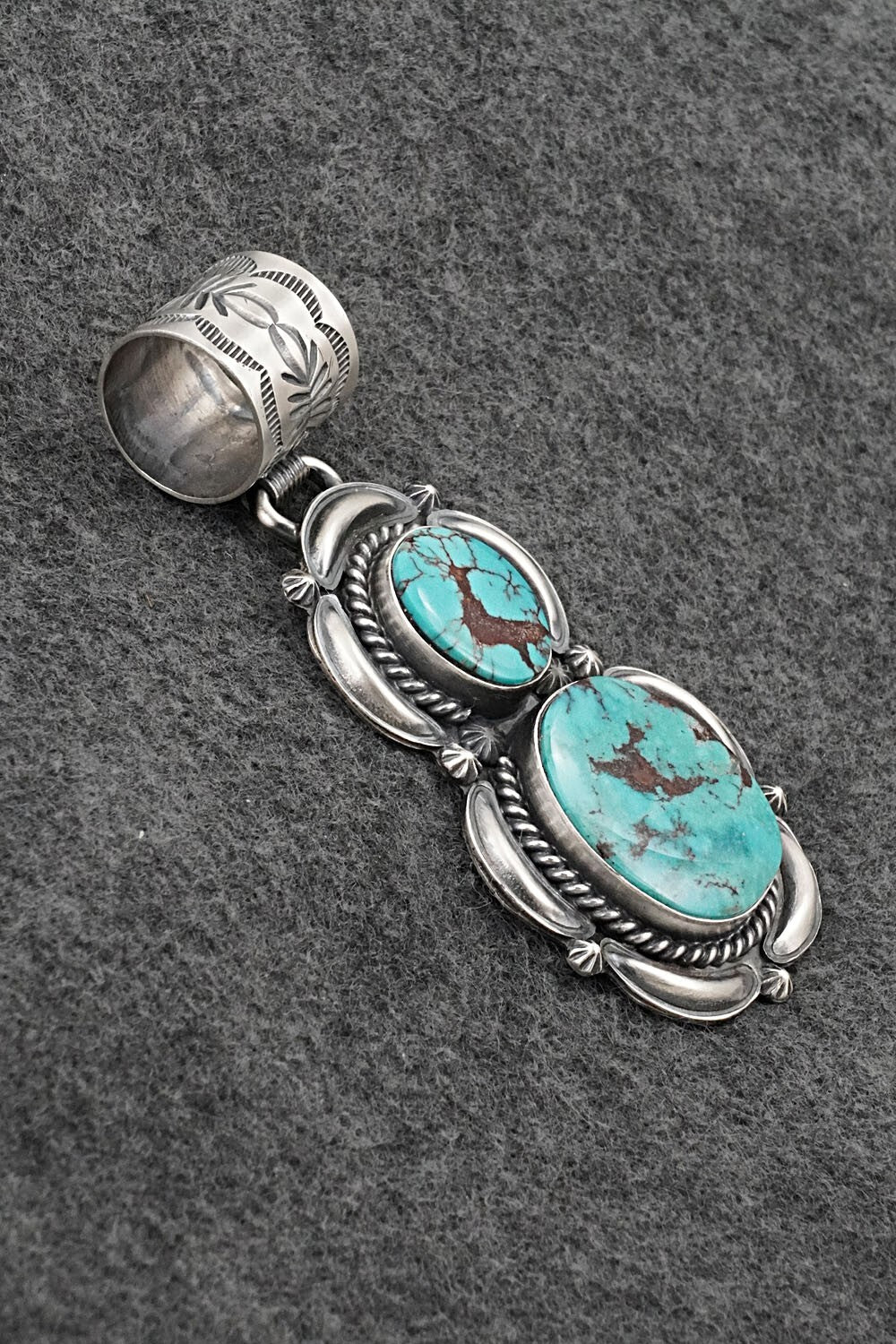 Turquoise & Sterling Silver Pendant - Raymond Delgarito