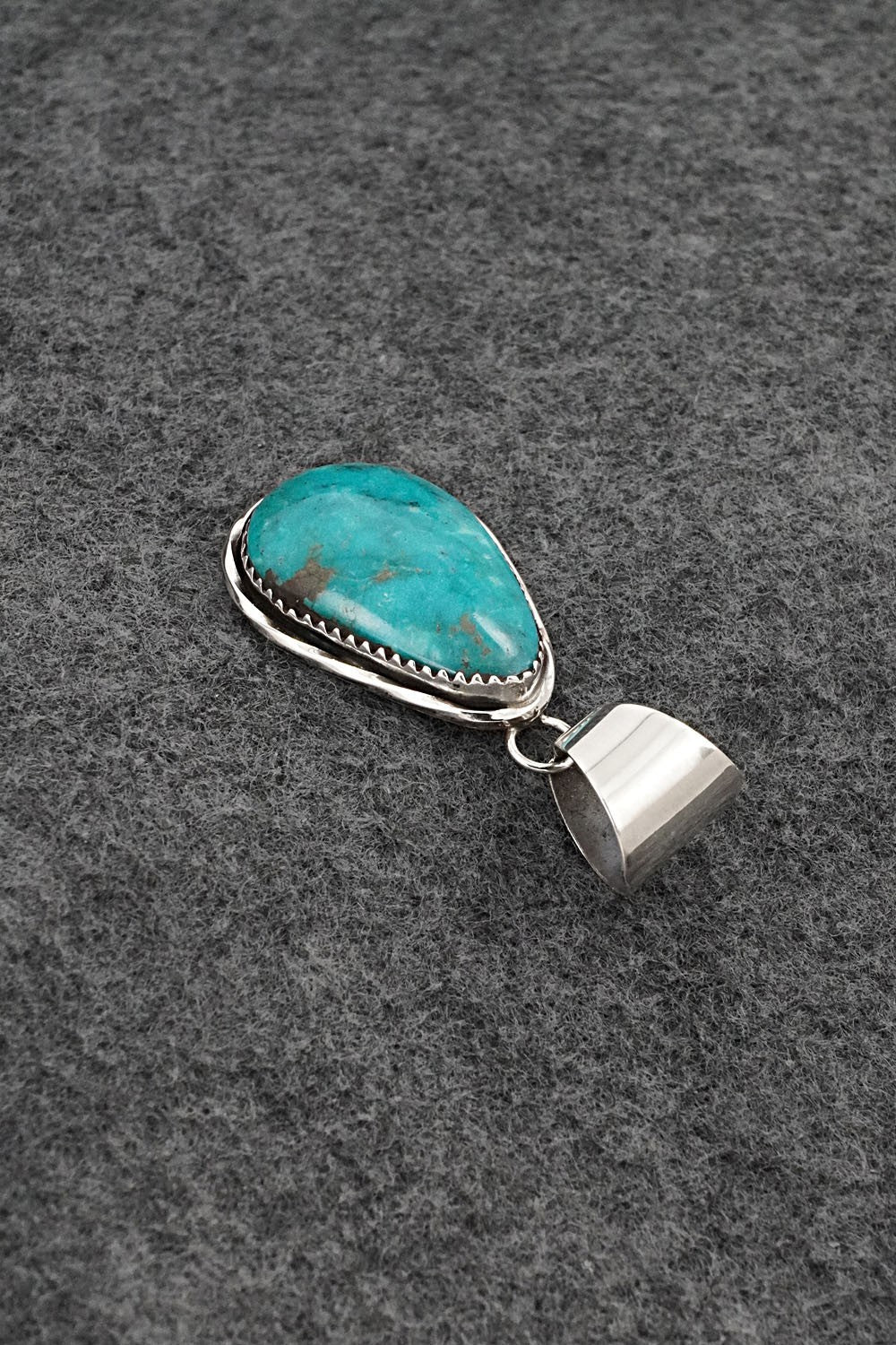 Turquoise & Sterling Silver Pendant - Ernest Hawthorne