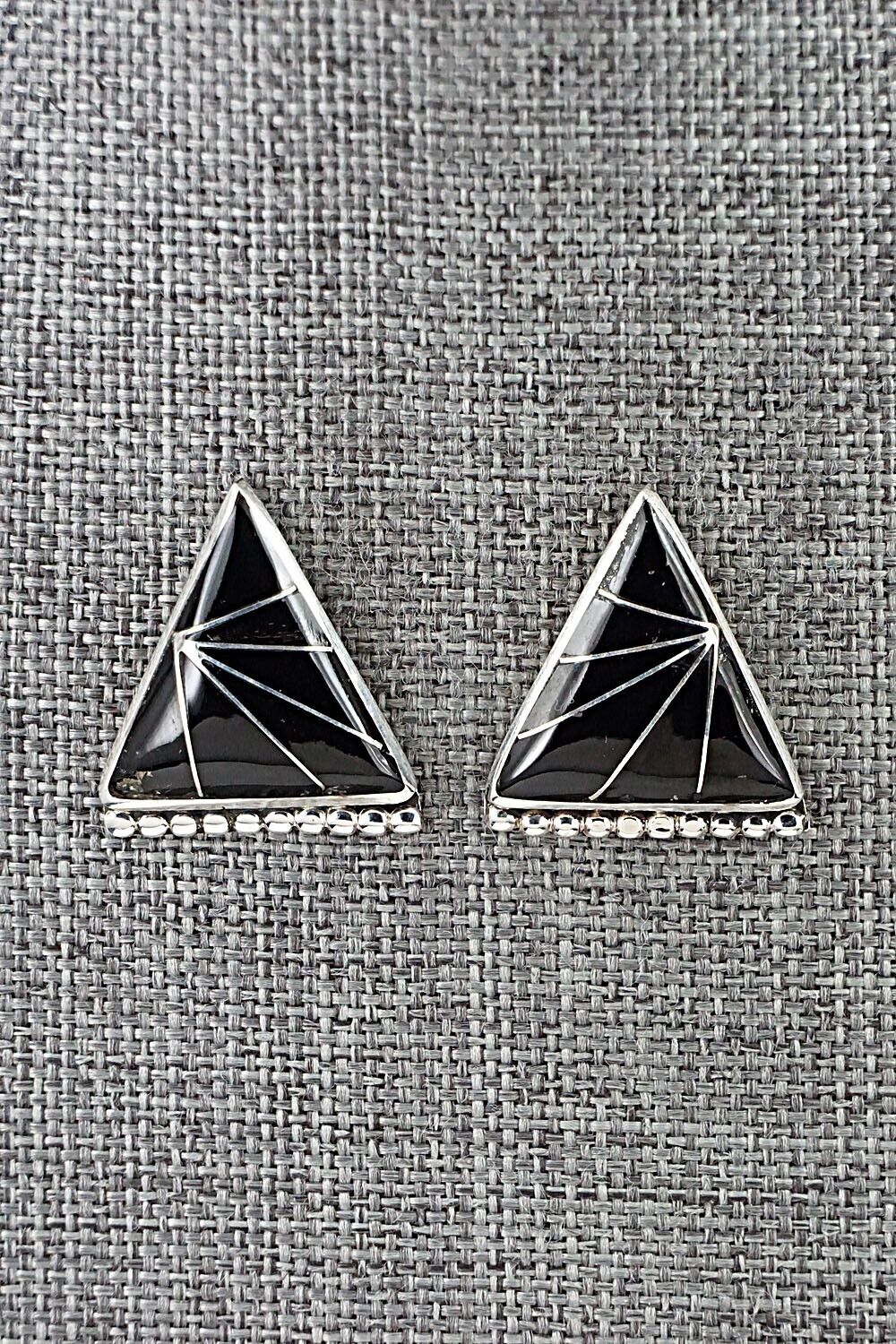 Onyx & Sterling Silver Earrings - Charleen Mahkee