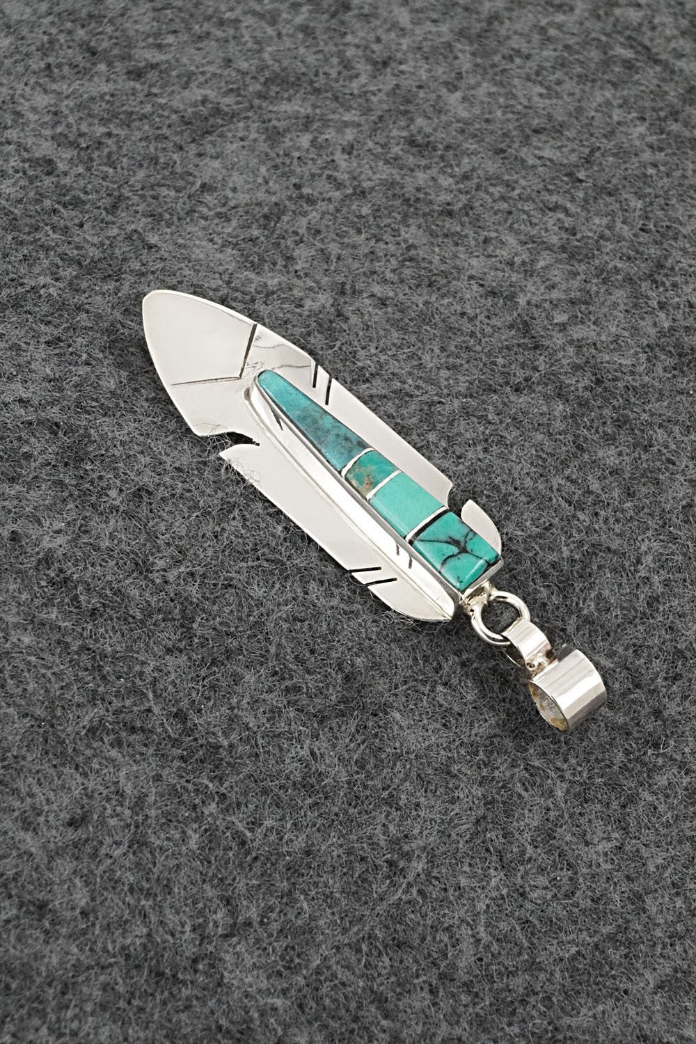 Turquoise & Sterling Silver Pendant - Marilyn Yazzie