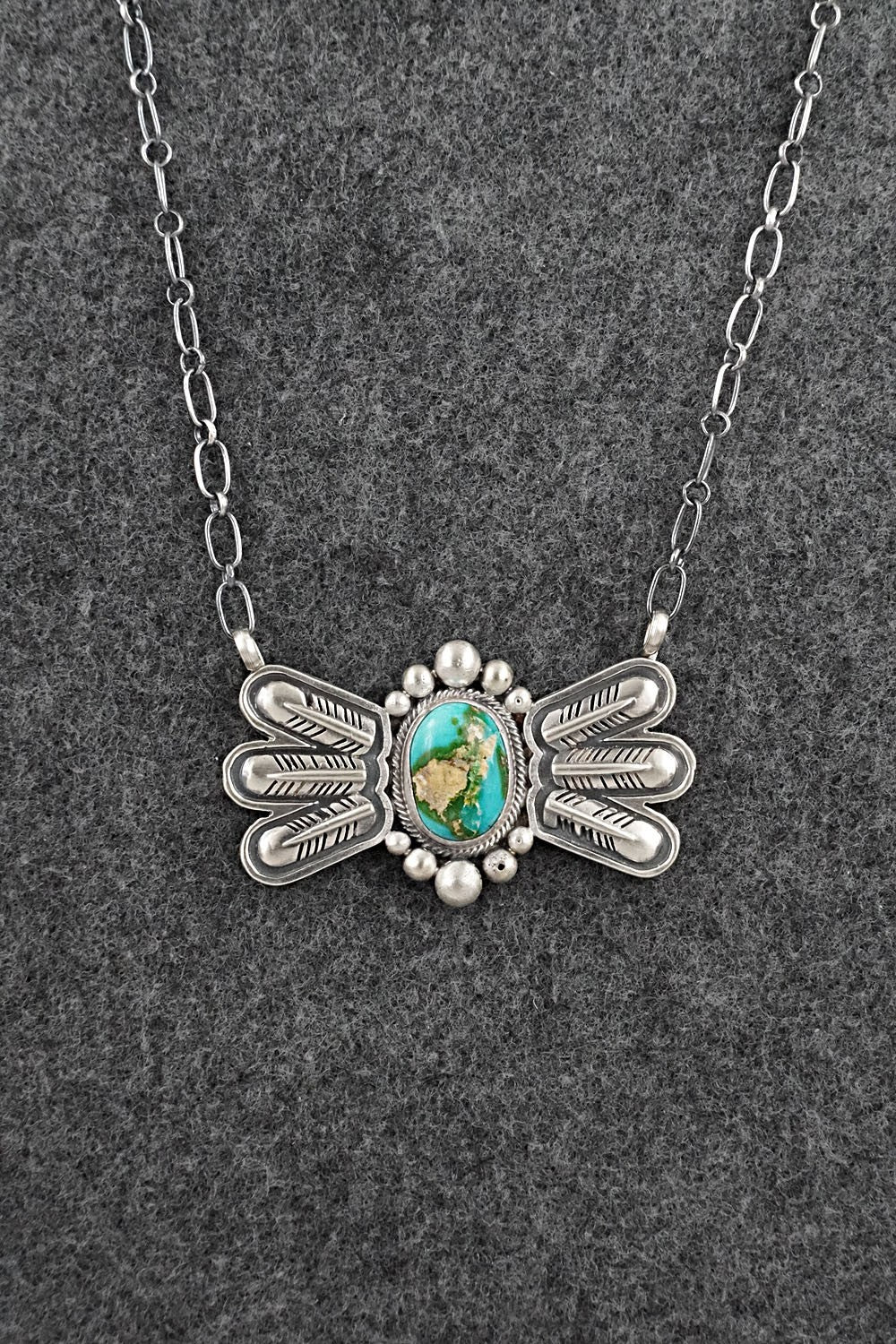 Turquoise & Sterling Silver Necklace - Verley Betone