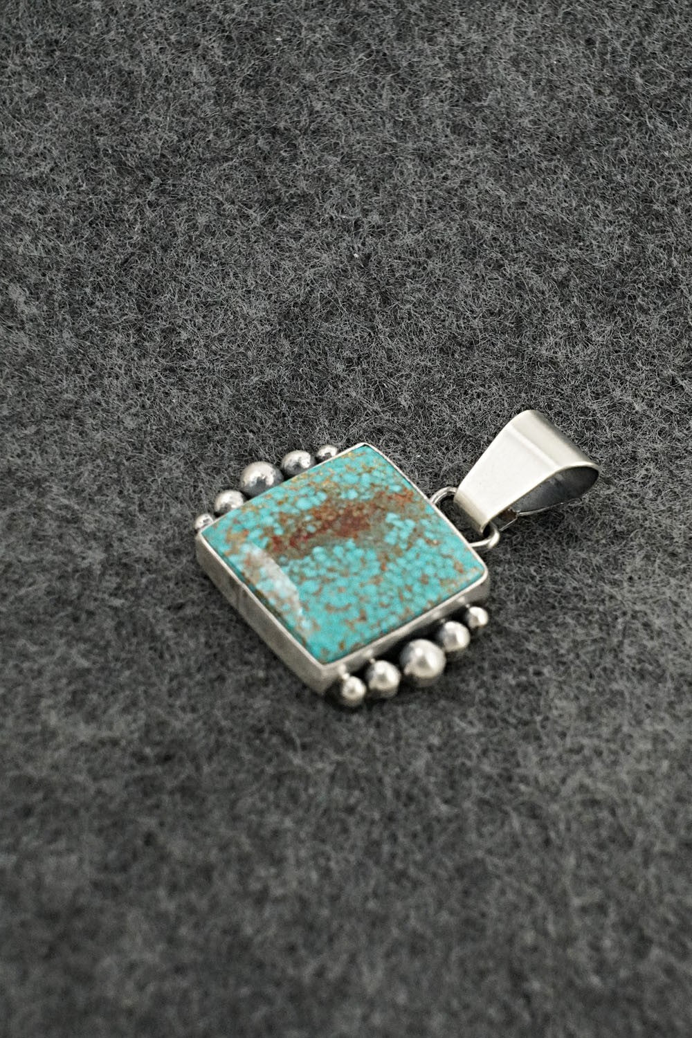 Turquoise & Sterling Silver Pendant - Eugene Gruber