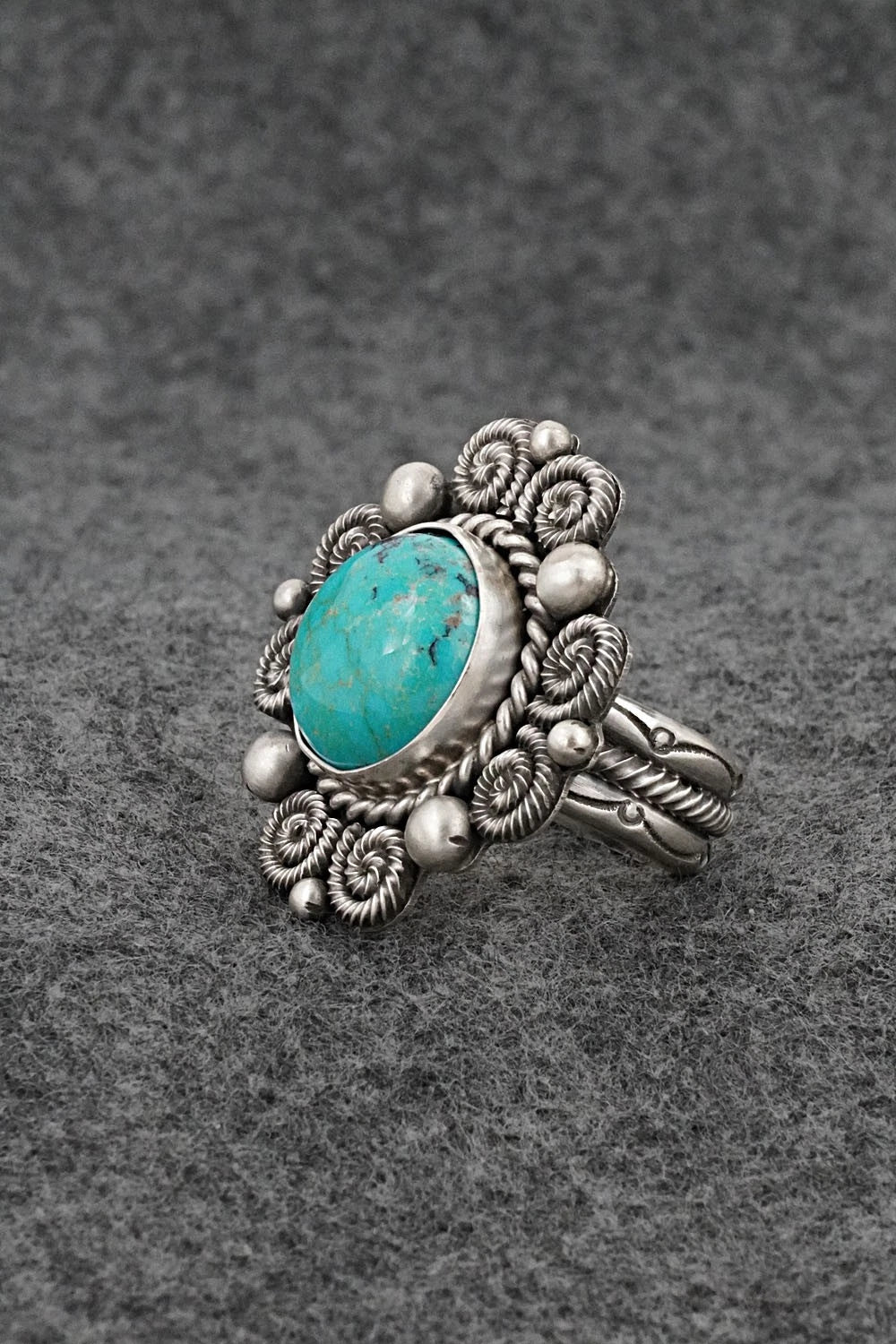 Turquoise & Sterling Silver Ring - Michael Calladitto - Size 7