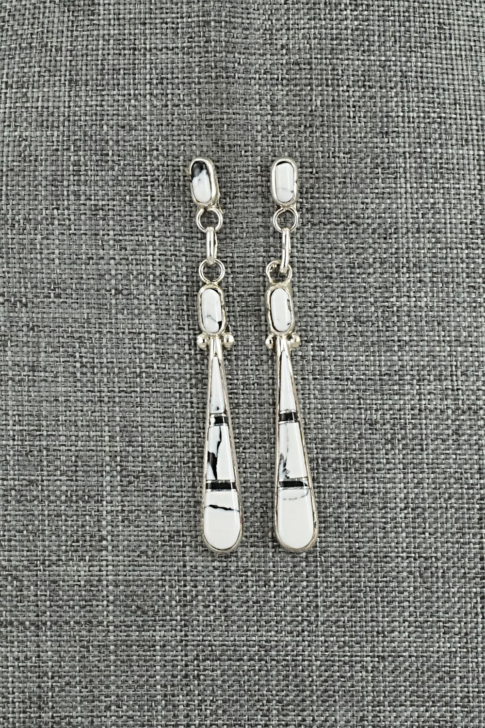 White Buffalo & Sterling Silver Earrings - Terrance Panteah