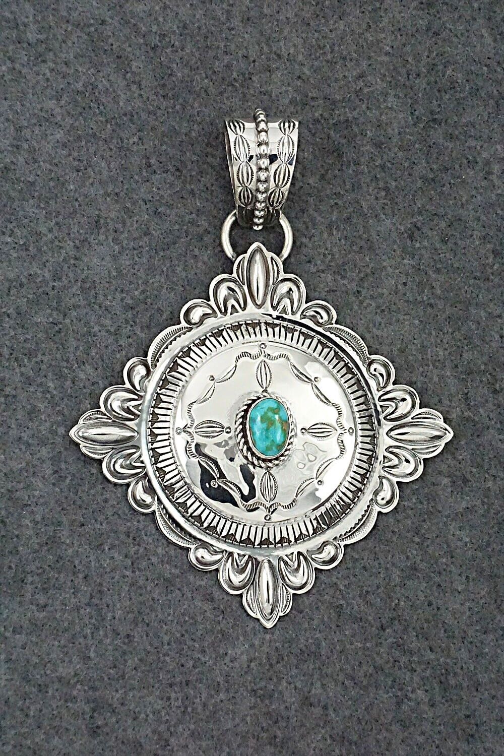 Turquoise & Sterling Silver Pendant - Roland Dixon
