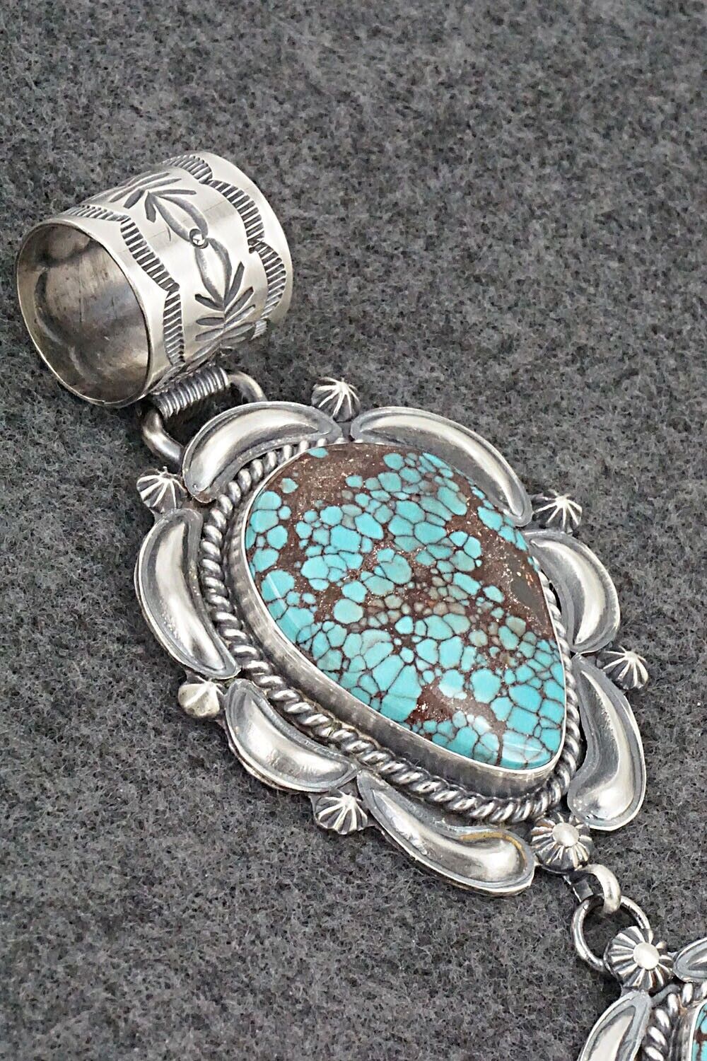 Turquoise & Sterling Silver Pendant - Raymond Delgarito