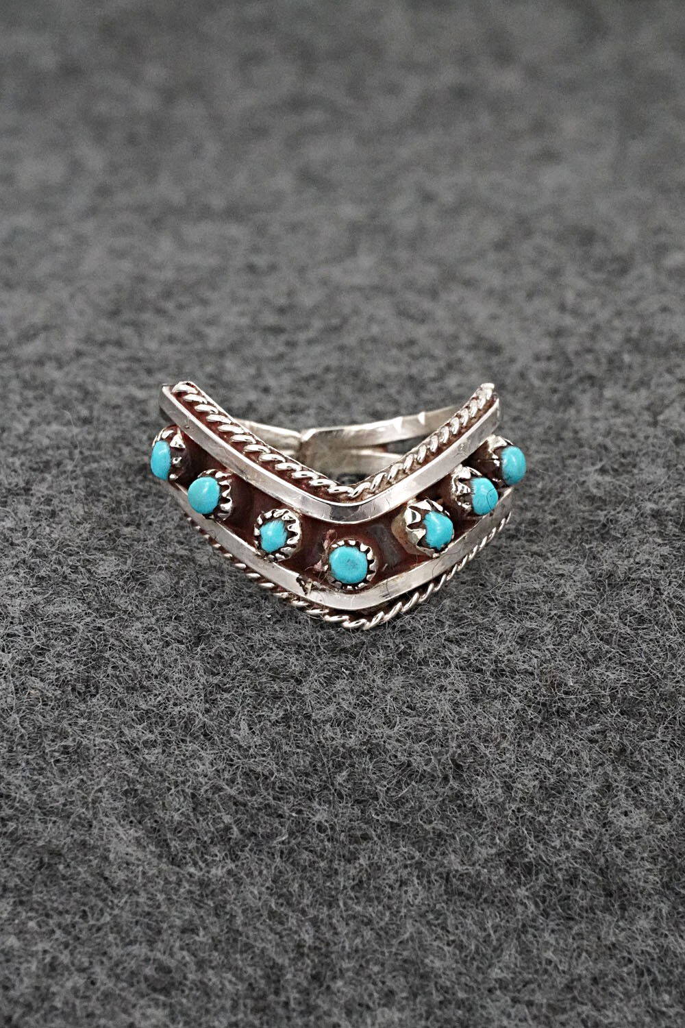 Turquoise & Sterling Silver Ring - Susie Livingston - Size 6.75