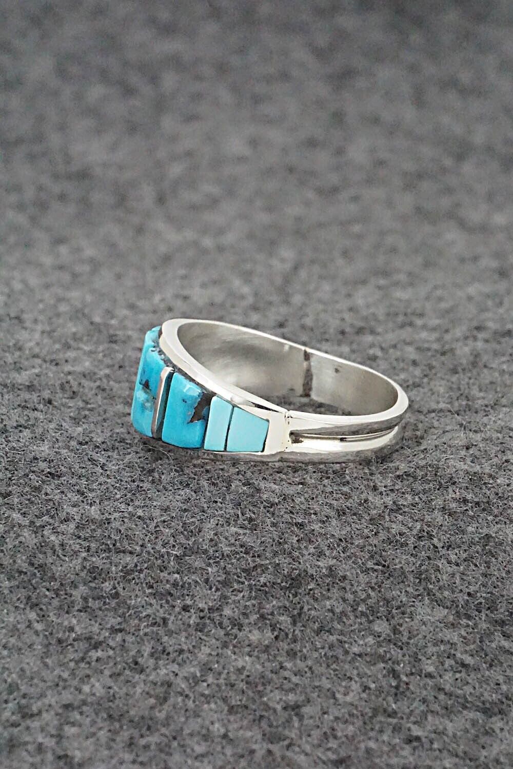 Turquoise & Sterling Silver Ring - Edison Yazzie - Size 11.5