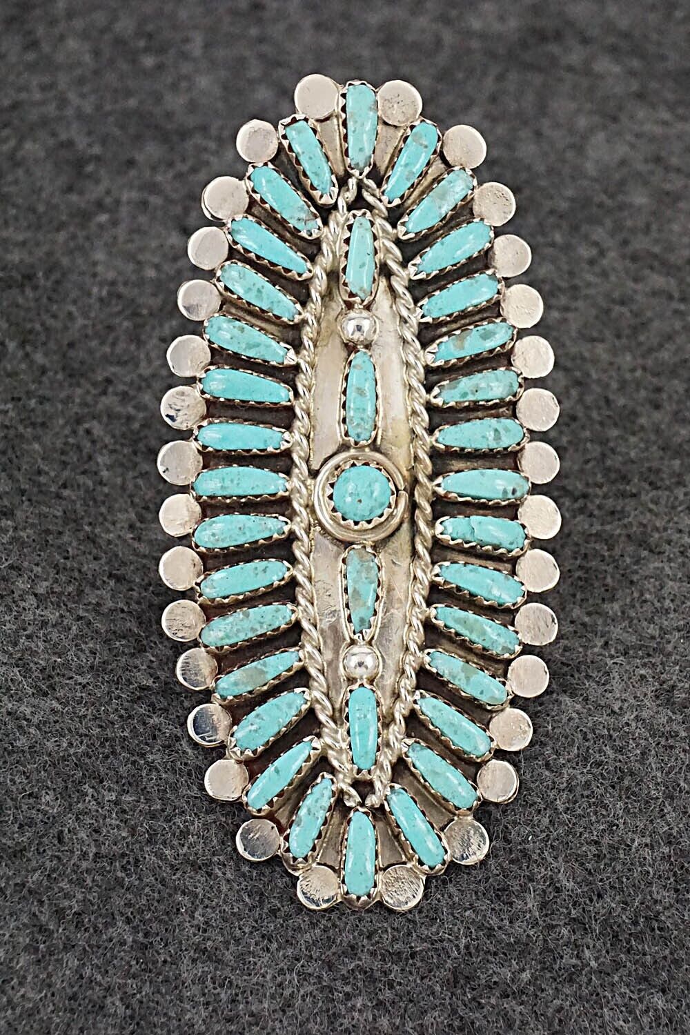 Turquoise & Sterling Silver Ring - Lavell Byjoe - Size 8