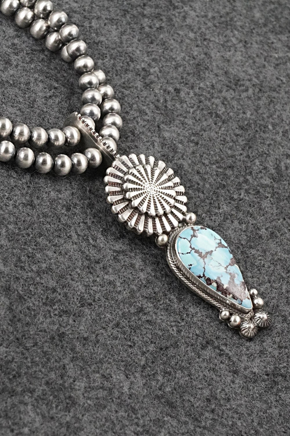 Turquoise & Sterling Silver Necklace - Tom Lewis