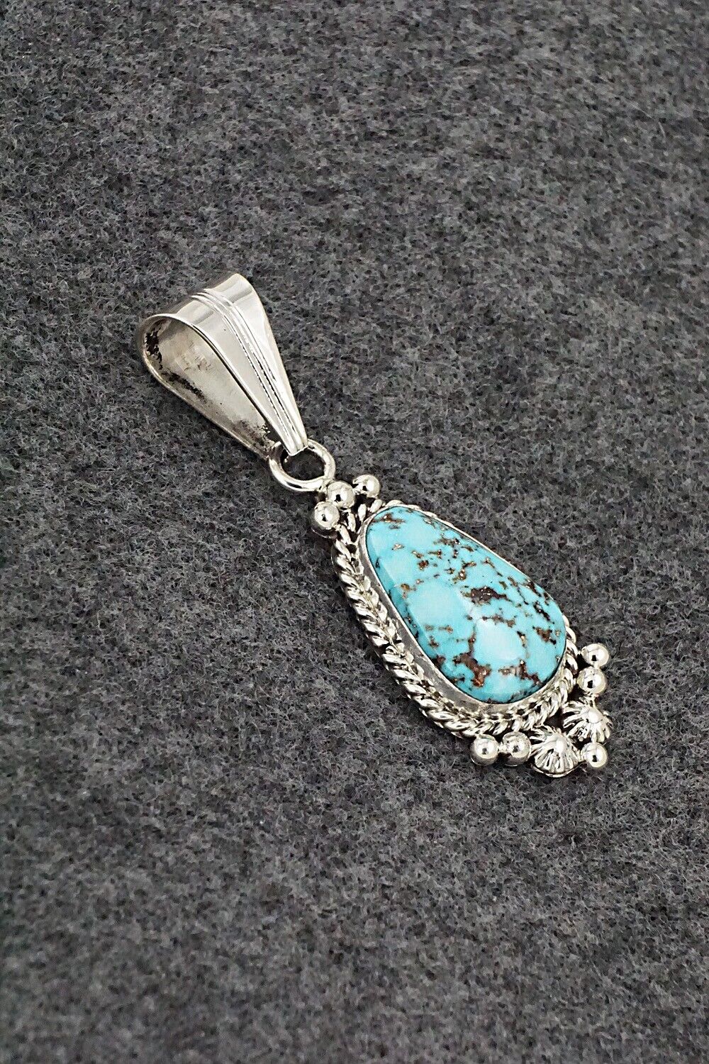 Turquoise & Sterling Silver Pendant - Samuel Yellowhair
