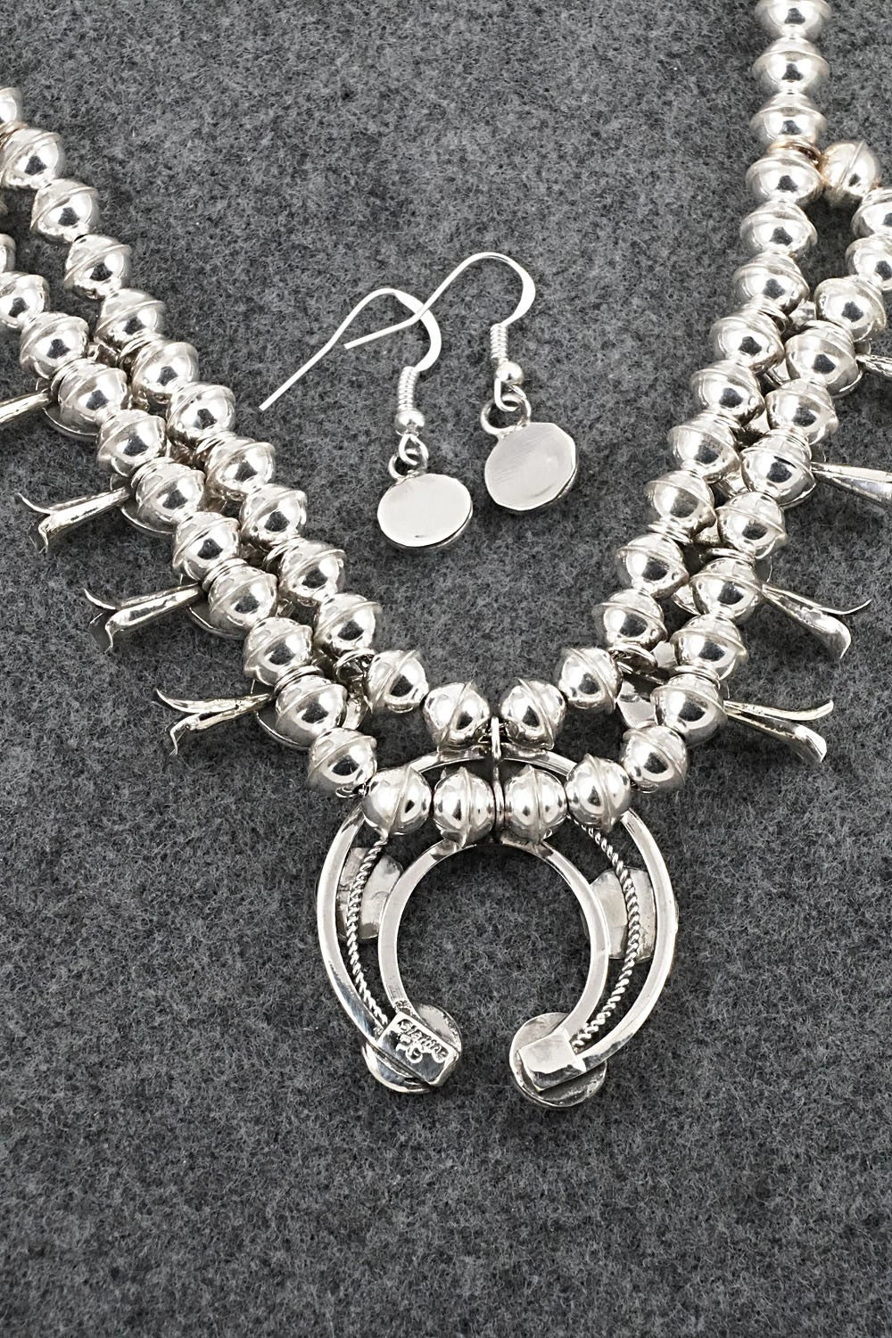 Turquoise & Sterling Silver Squash Blossom Set - Phil Garcia