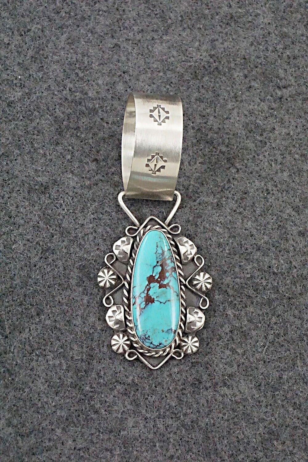 Turquoise and Sterling Silver Pendant - Wilson Dawes