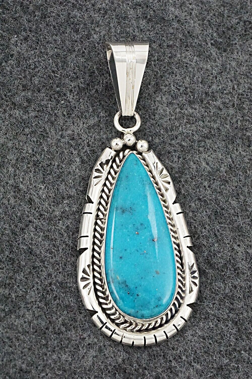 Turquoise & Sterling Silver Pendant - Samuel Yellowhair