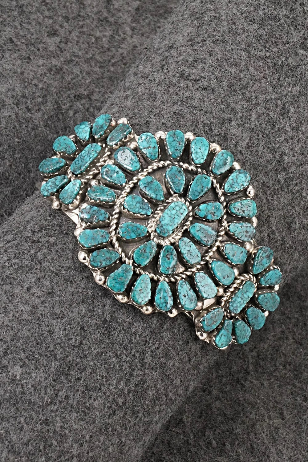 Turquoise & Sterling Silver Bracelet - Griffin & Vangie Tsabetsaye