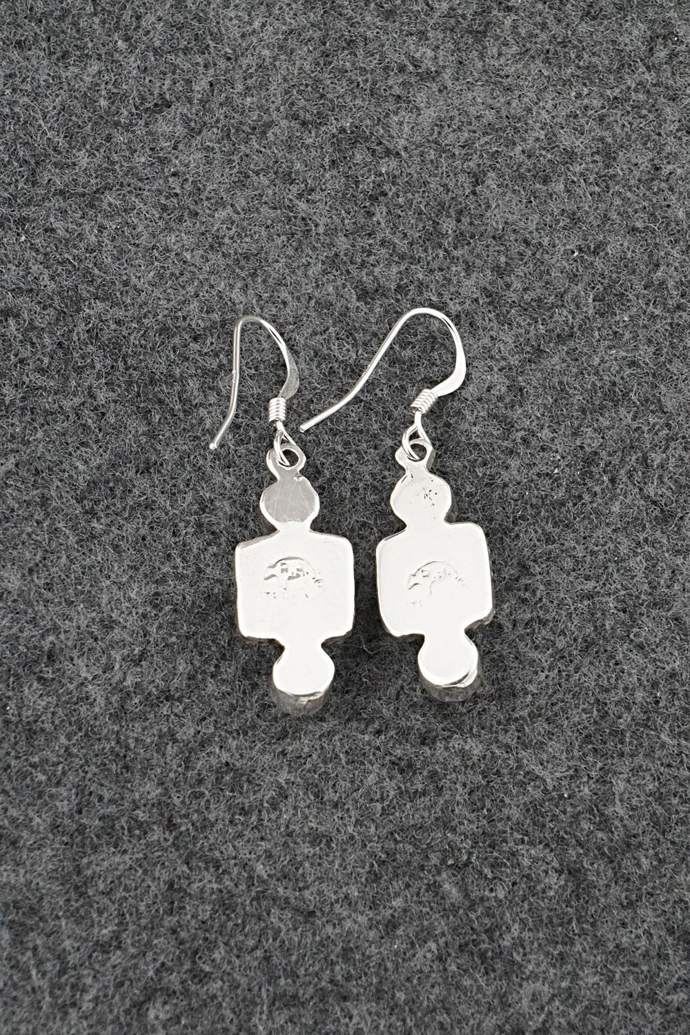 Turquoise, Coral & Sterling Silver Earrings - Gary Shorty