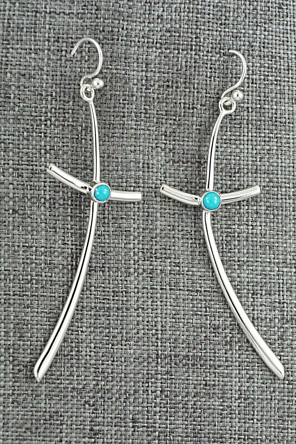 Turquoise & Sterling Silver Earrings - Raymond Coriz