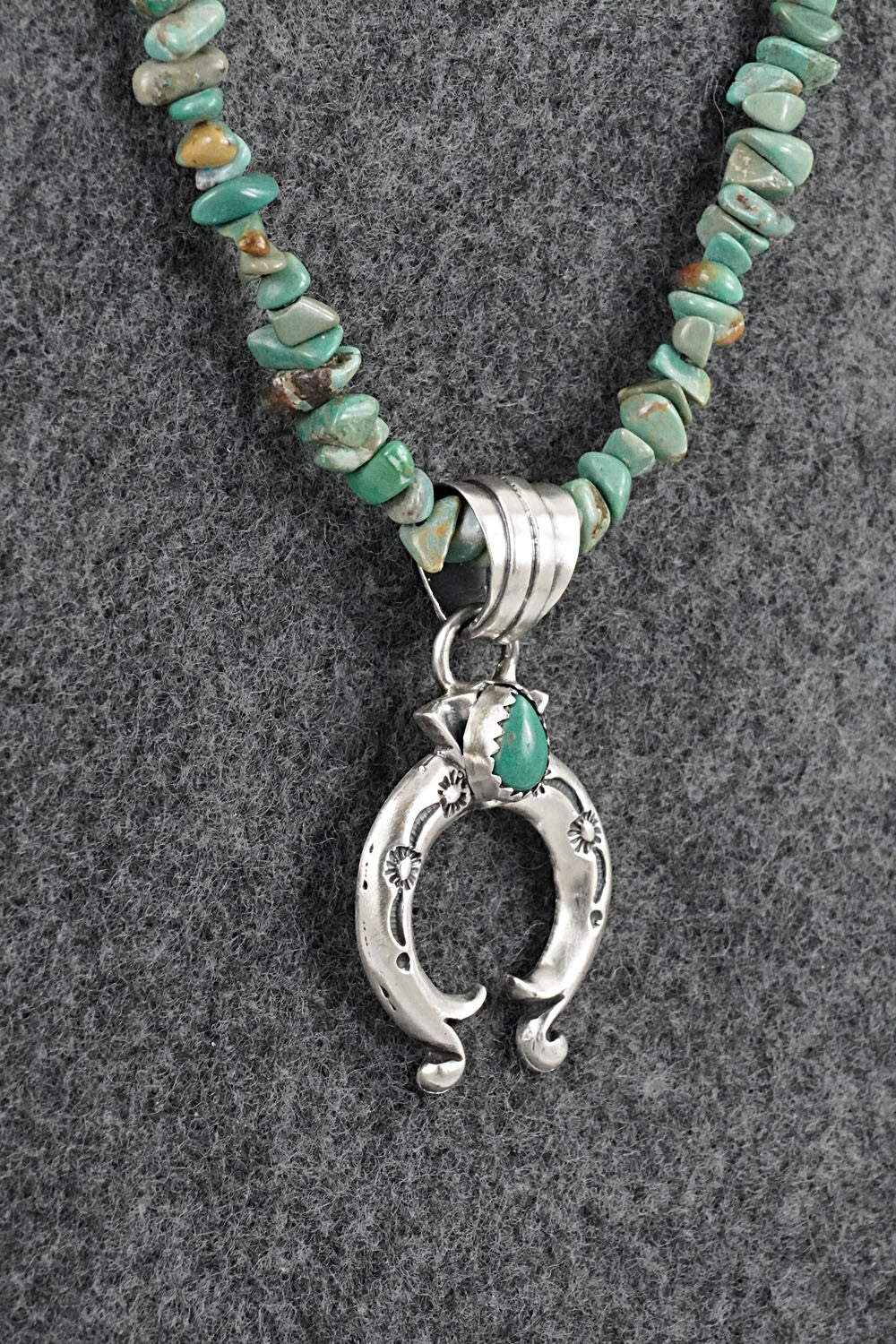 Turquoise & Sterling Silver Necklace 18" - Louise Joe