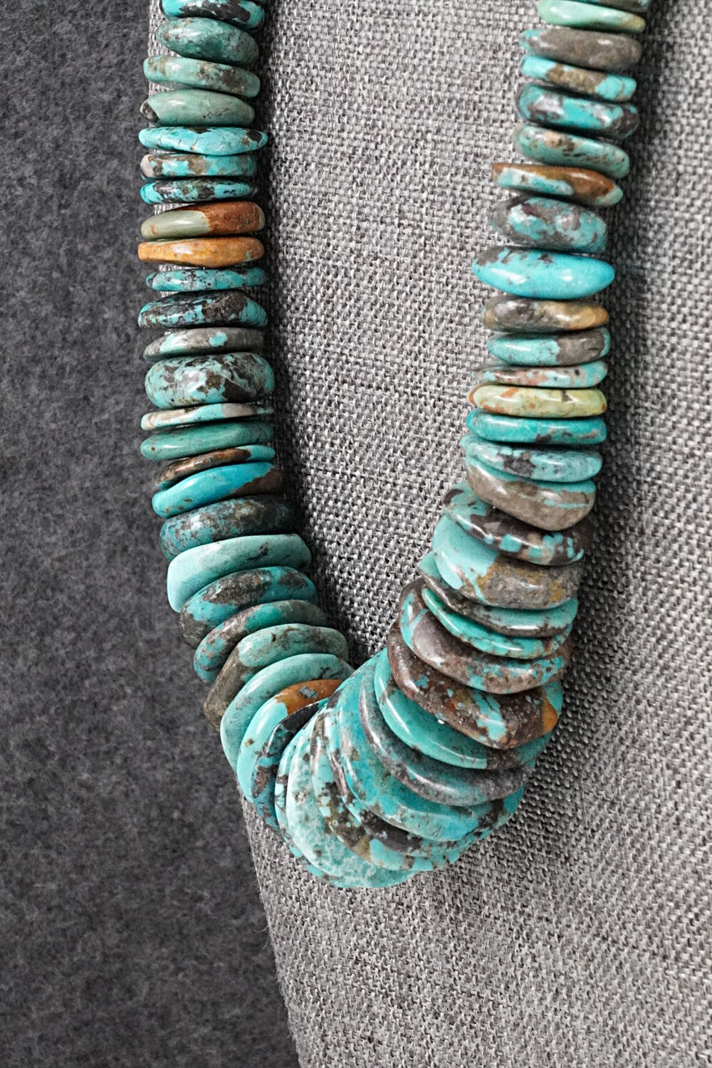 Turquoise & Sterling Silver Necklace 21" - Doreen Jake