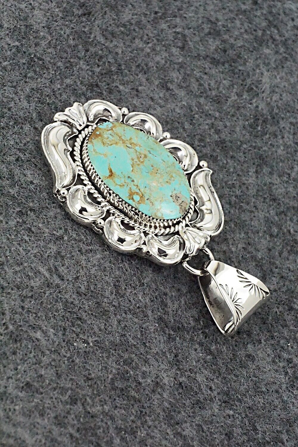 Turquoise & Sterling Silver Pendant - Harold Becenti