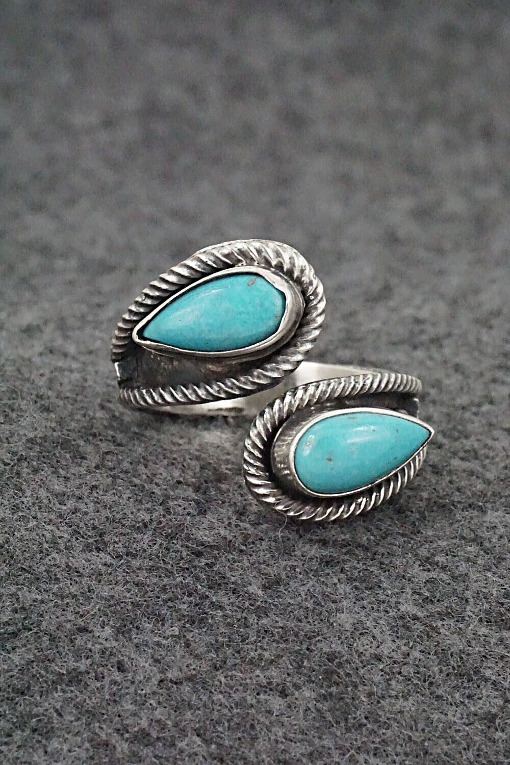 Turquoise & Sterling Silver Ring - Kenny Lonjose - Size 9.5