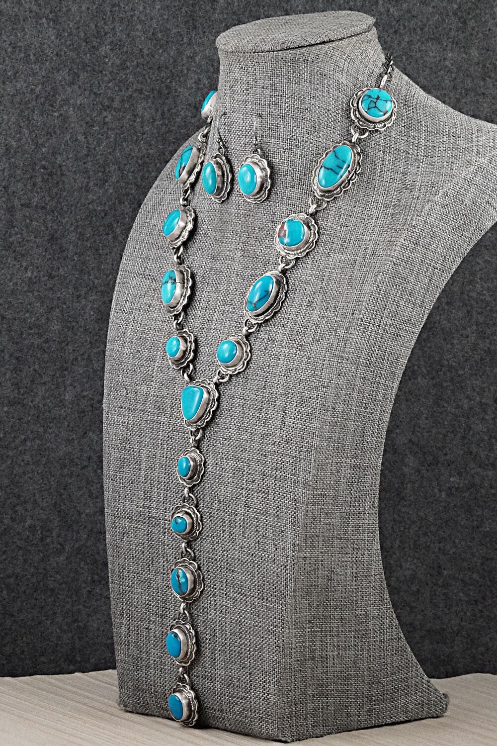 Turquoise & Sterling Silver Necklace Set - Bobby Johnson