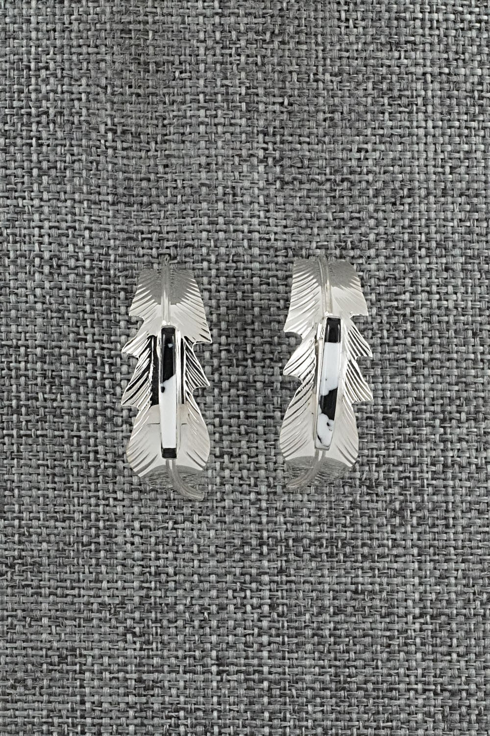 White Buffalo & Sterling Silver Earrings - Alan Barney