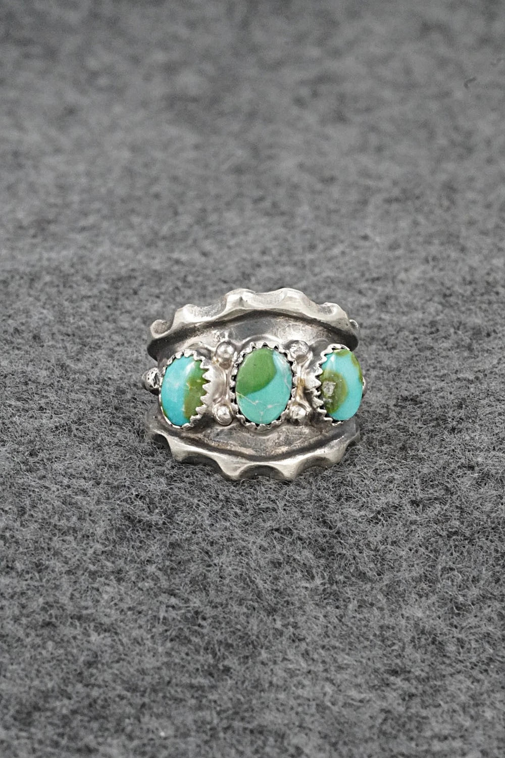Turquoise & Sterling Silver Ring - Genevieve Francisco - Size 7.5