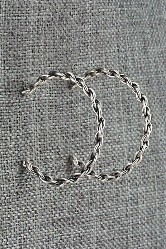 Sterling Silver Hoop Earrings - Elaine Tahe