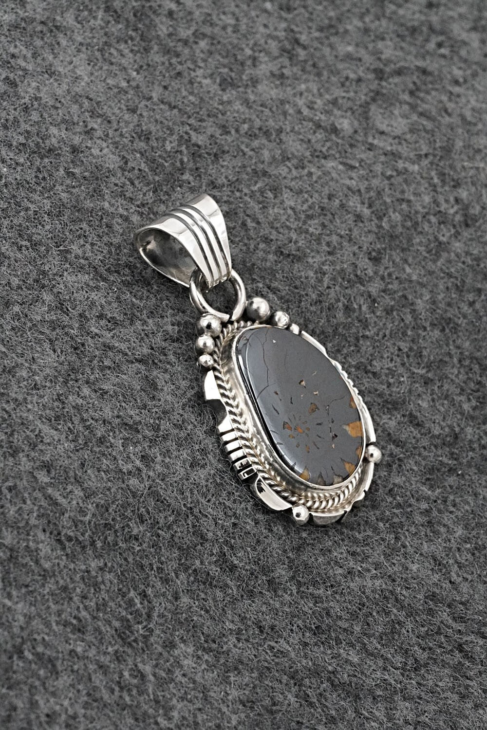 Ammonite & Sterling Silver Pendant - Samuel Yellowhair