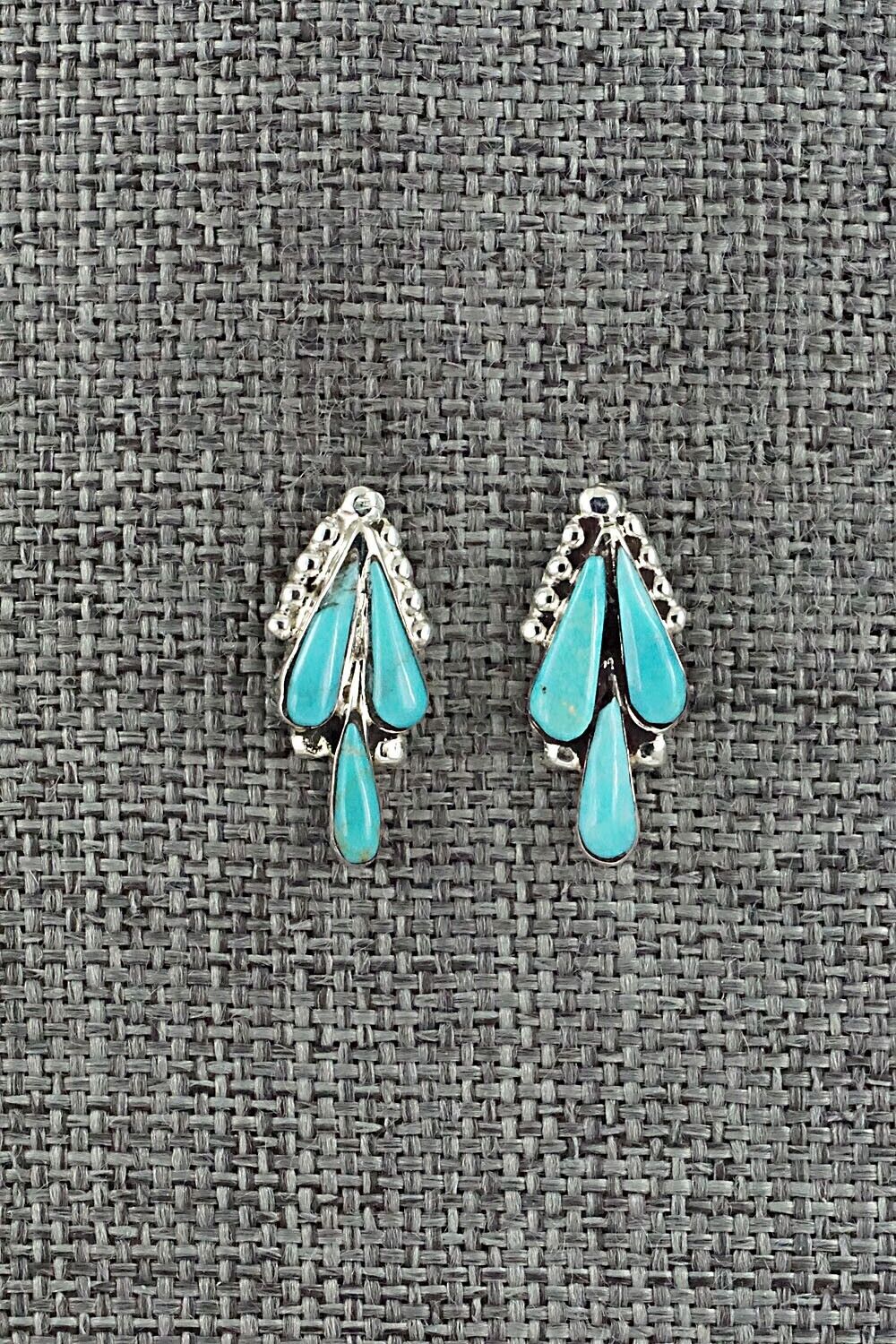 Turquoise & Sterling Silver Earrings - Vincent Hooee