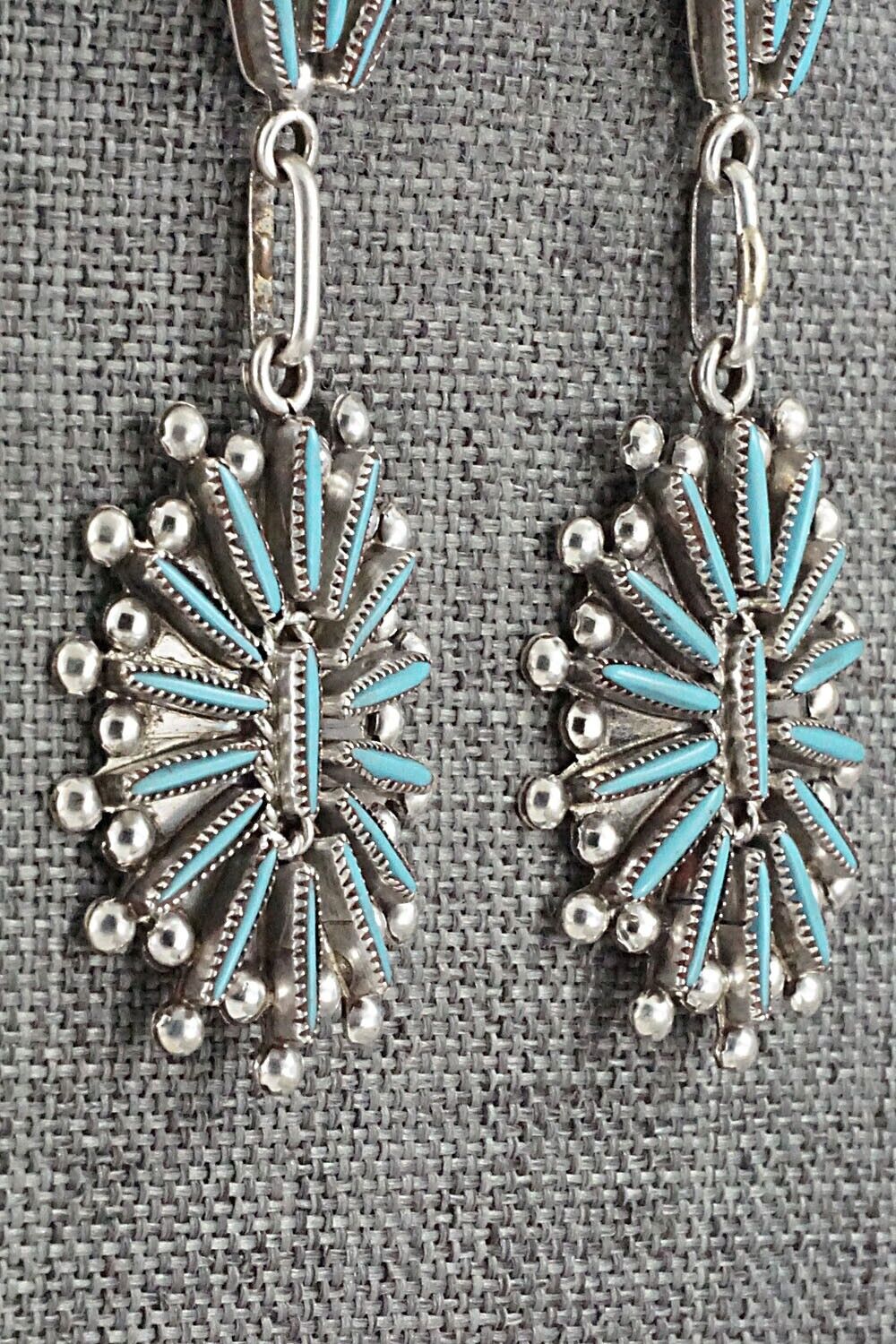 Turquoise & Sterling Silver Earrings - Lance & Cordelia Waatsa
