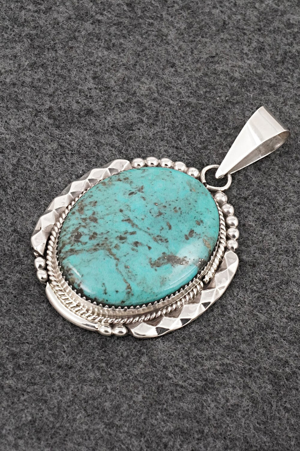 Turquoise & Sterling Silver Pendant - Kenny Calavaza