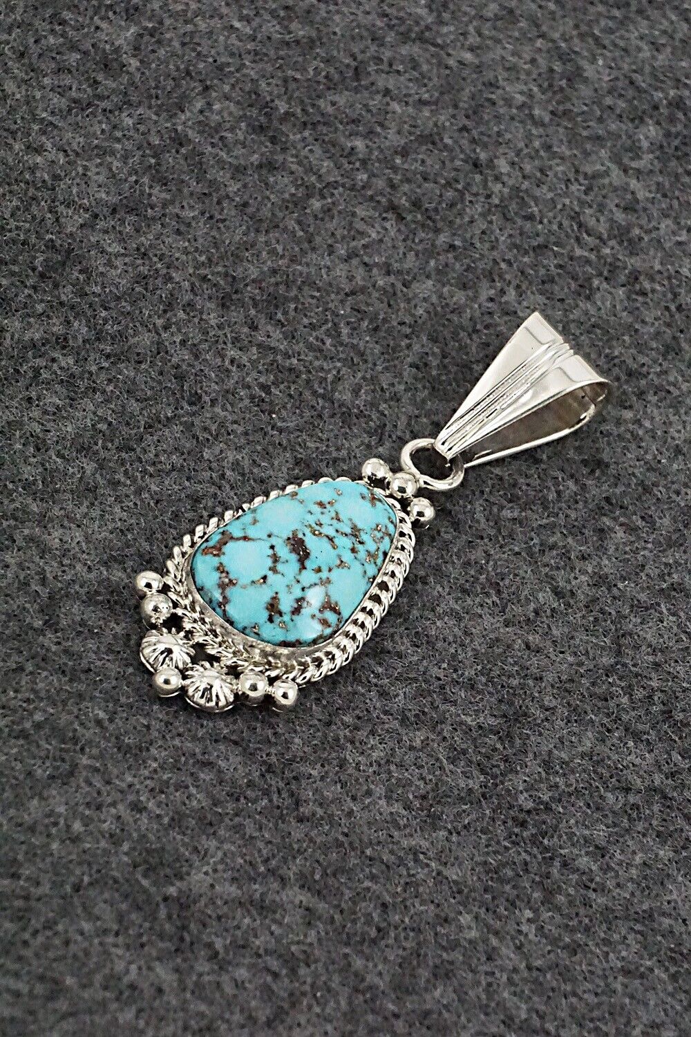 Turquoise & Sterling Silver Pendant - Samuel Yellowhair