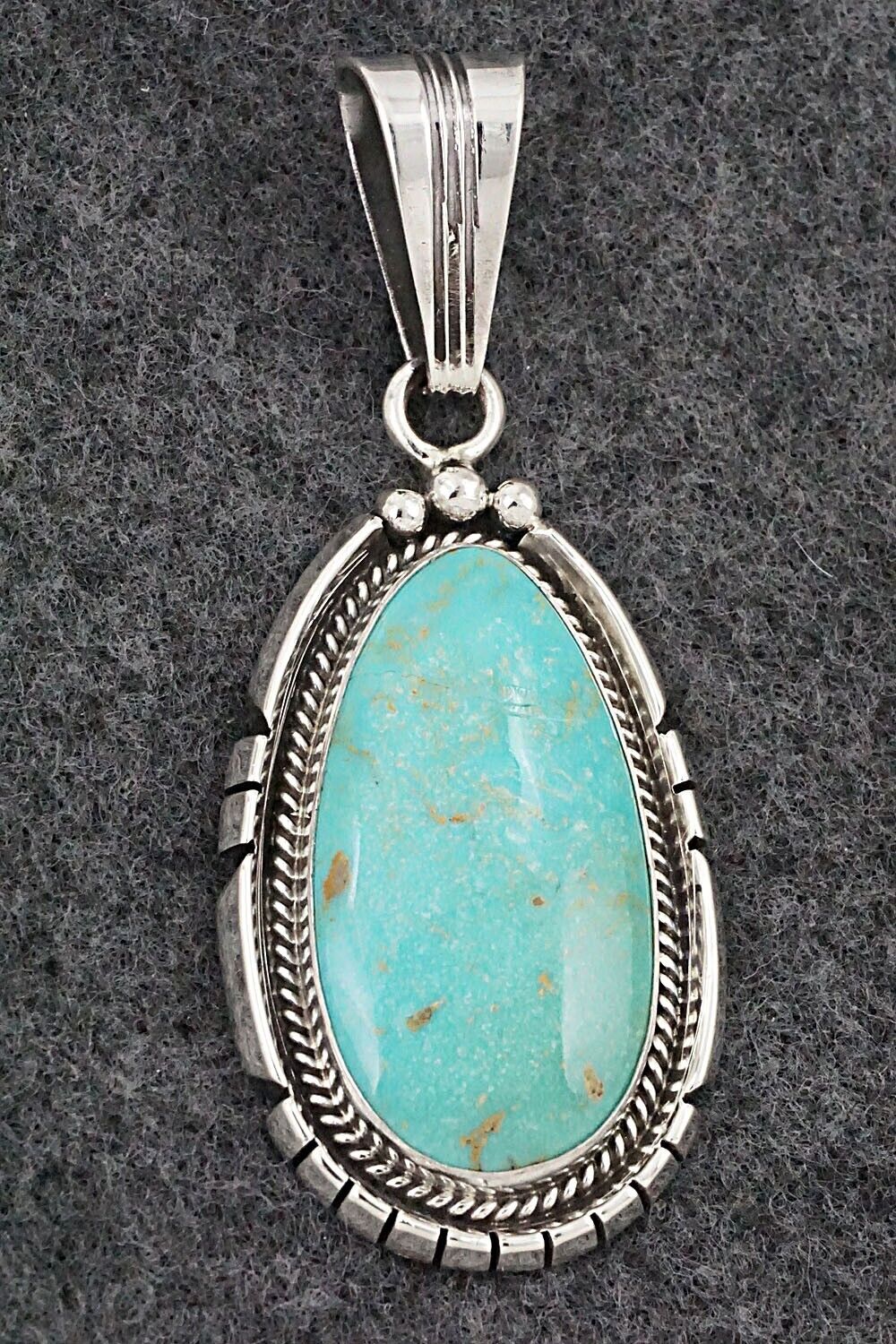 Turquoise & Sterling Silver Pendant - Samuel Yellowhair