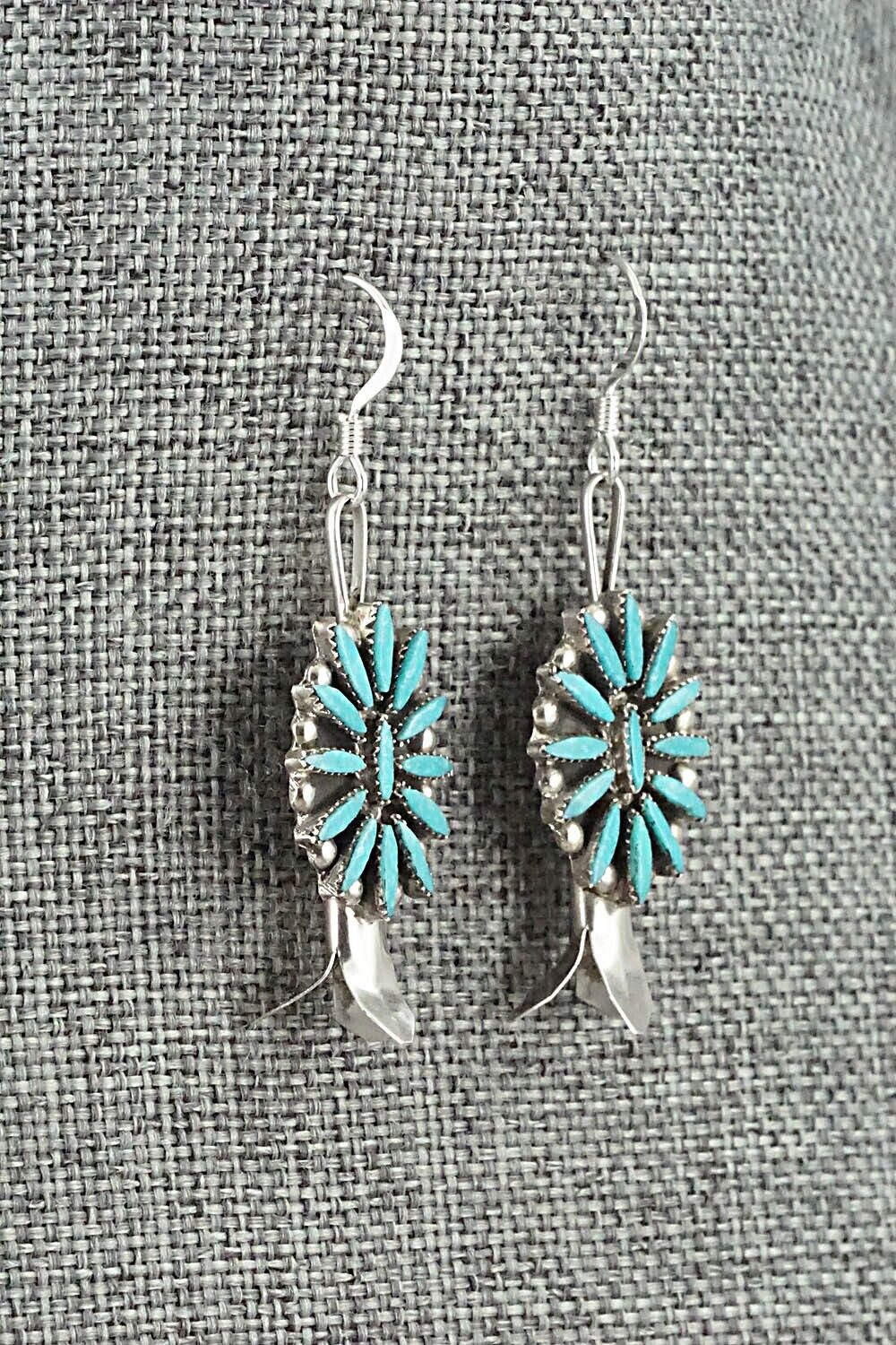 Turquoise & Sterling Silver Mini Squash Blossom Set - Lorena Peina