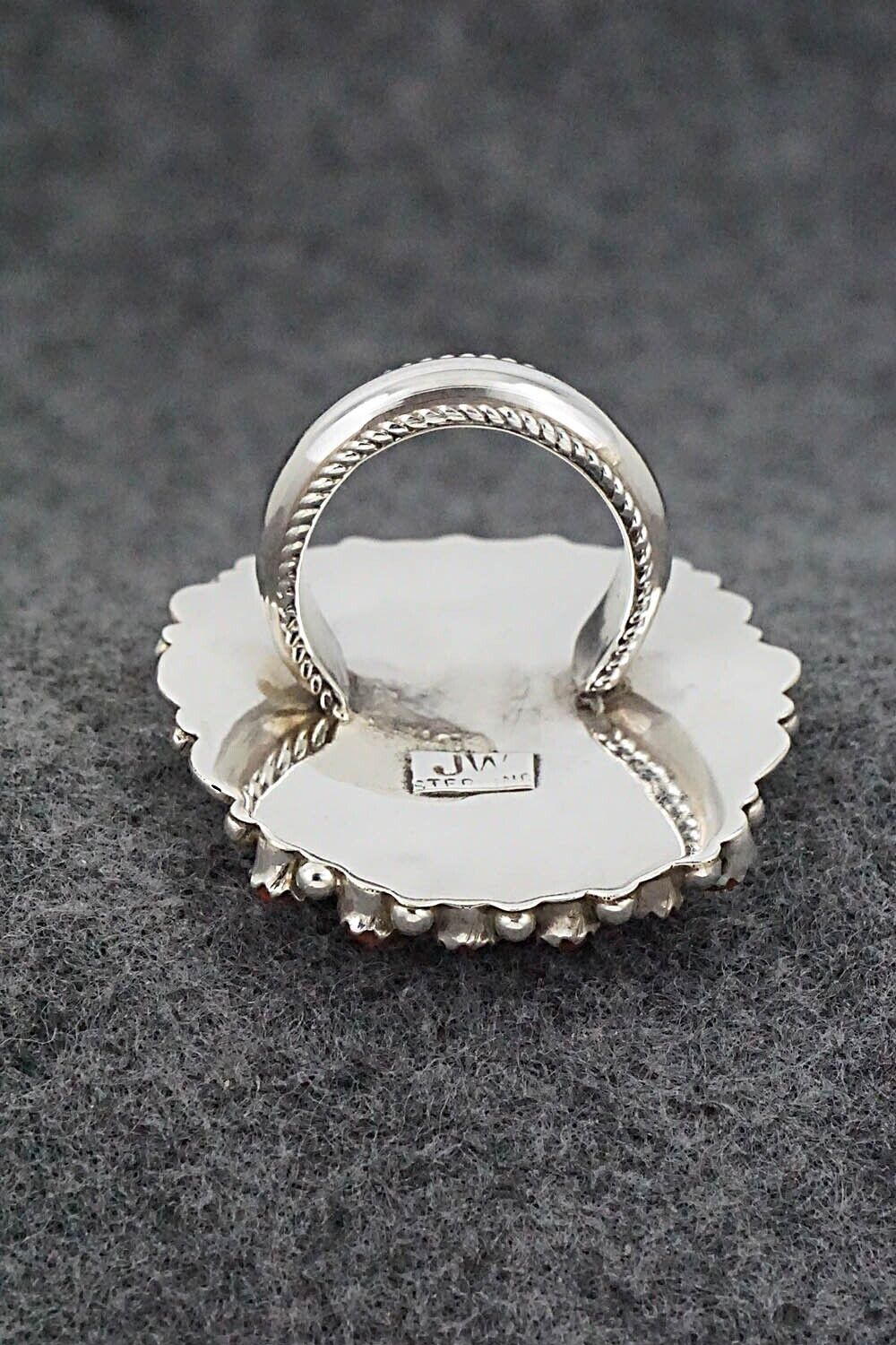 Coral and Sterling Silver Ring - Justina Wilson - Size 8
