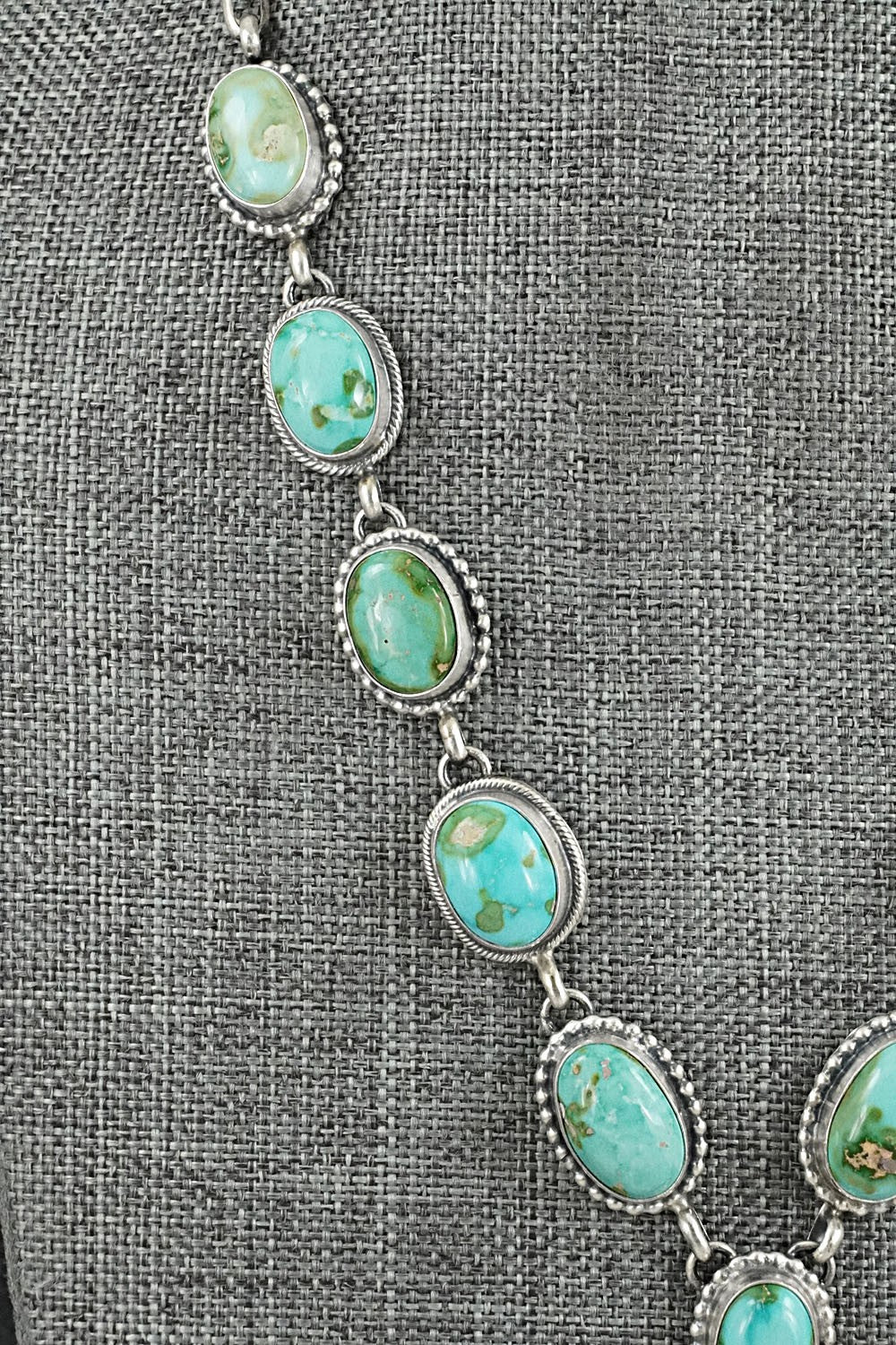 Turquoise & Sterling Silver Necklace and Earrings Set - Darrin Livingston