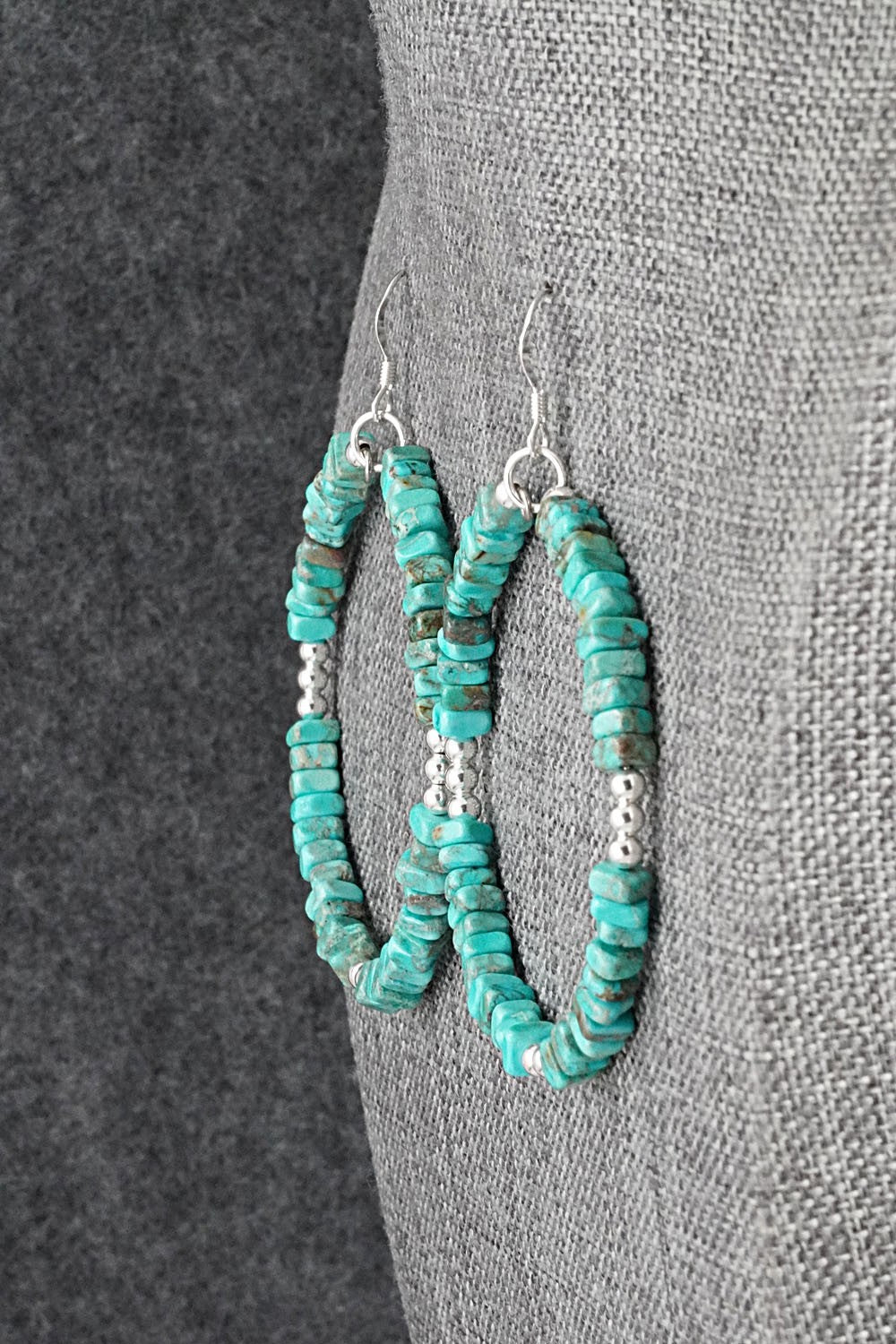 Turquoise & Sterling Silver Earrings - Doreen Jake
