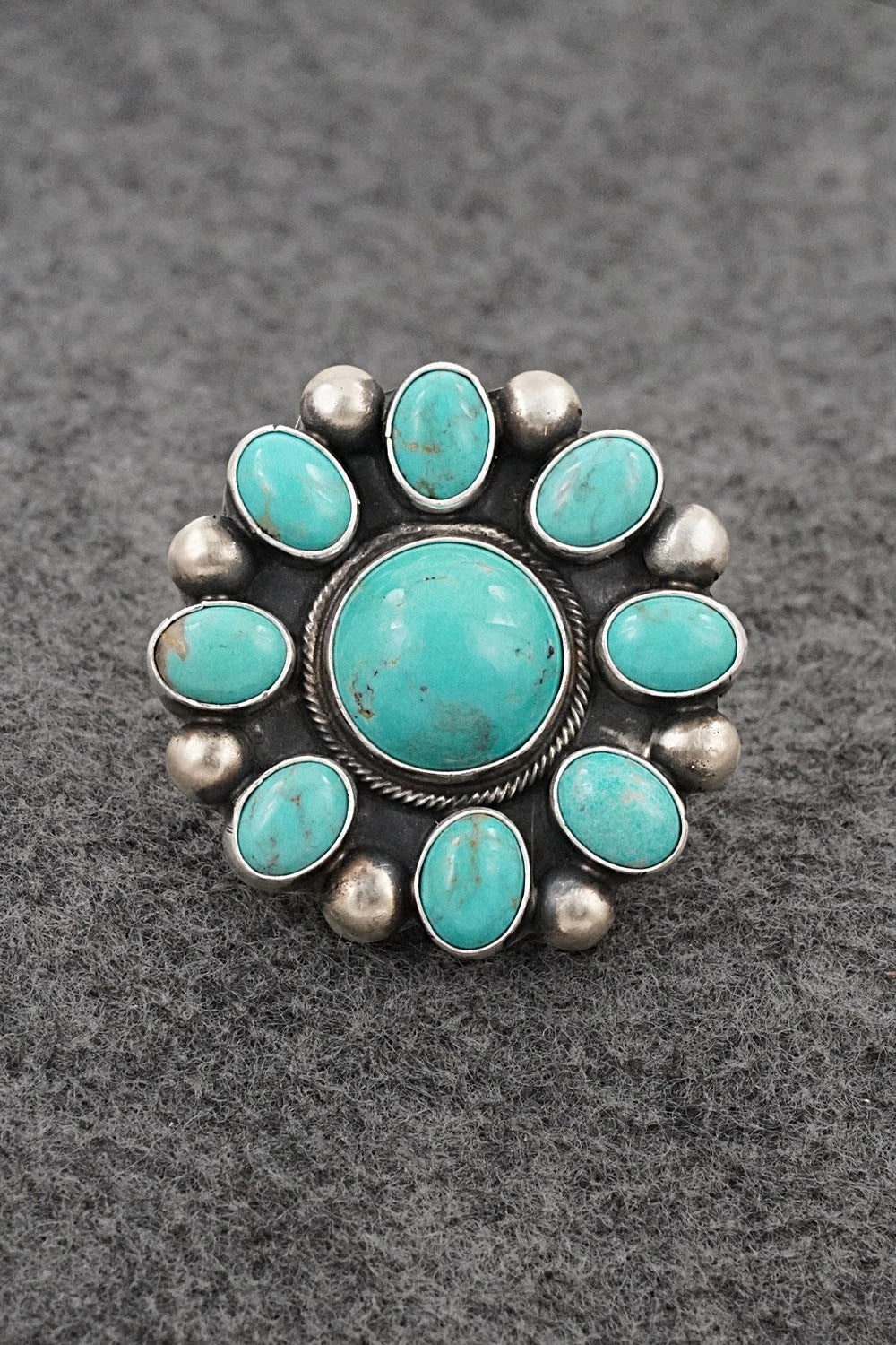 Turquoise & Sterling Silver Ring - Kathleen Livingston - Size Adjustable