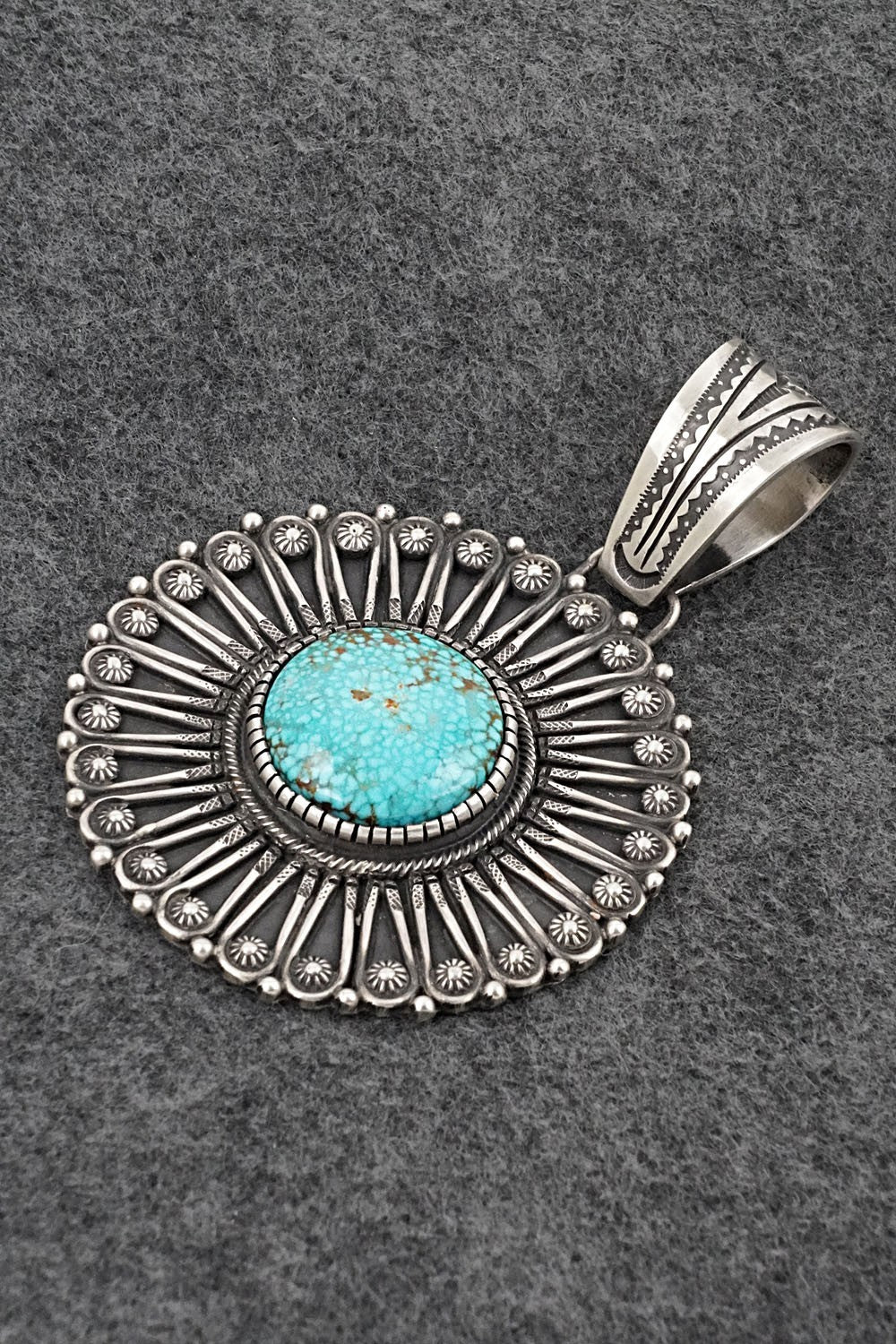 Turquoise & Sterling Silver Pendant - Calvin Martinez