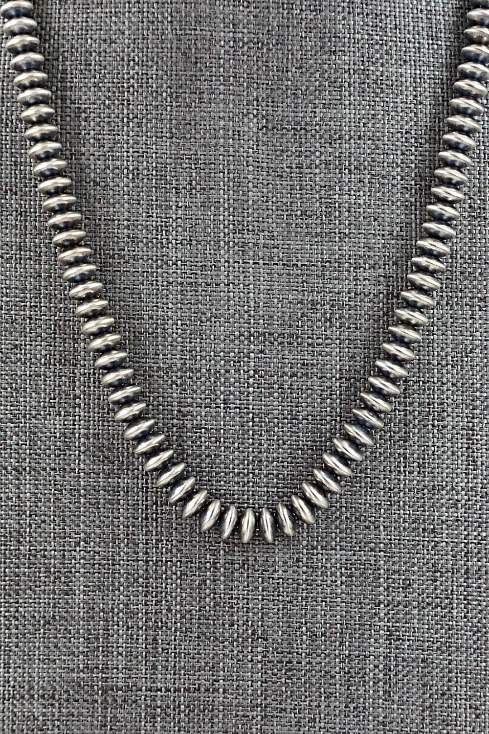 Sterling Silver Navajo Pearl Necklace 20" - Dorinda Mariano