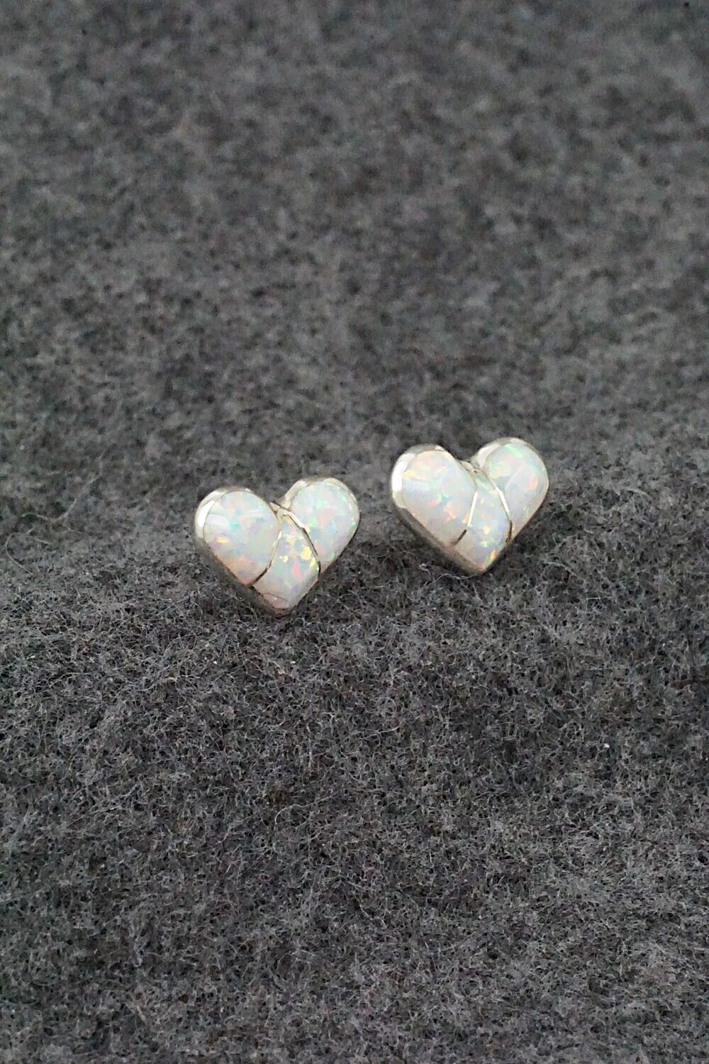 Opalite & Sterling Silver Inlay Earrings - Jolena Haskie