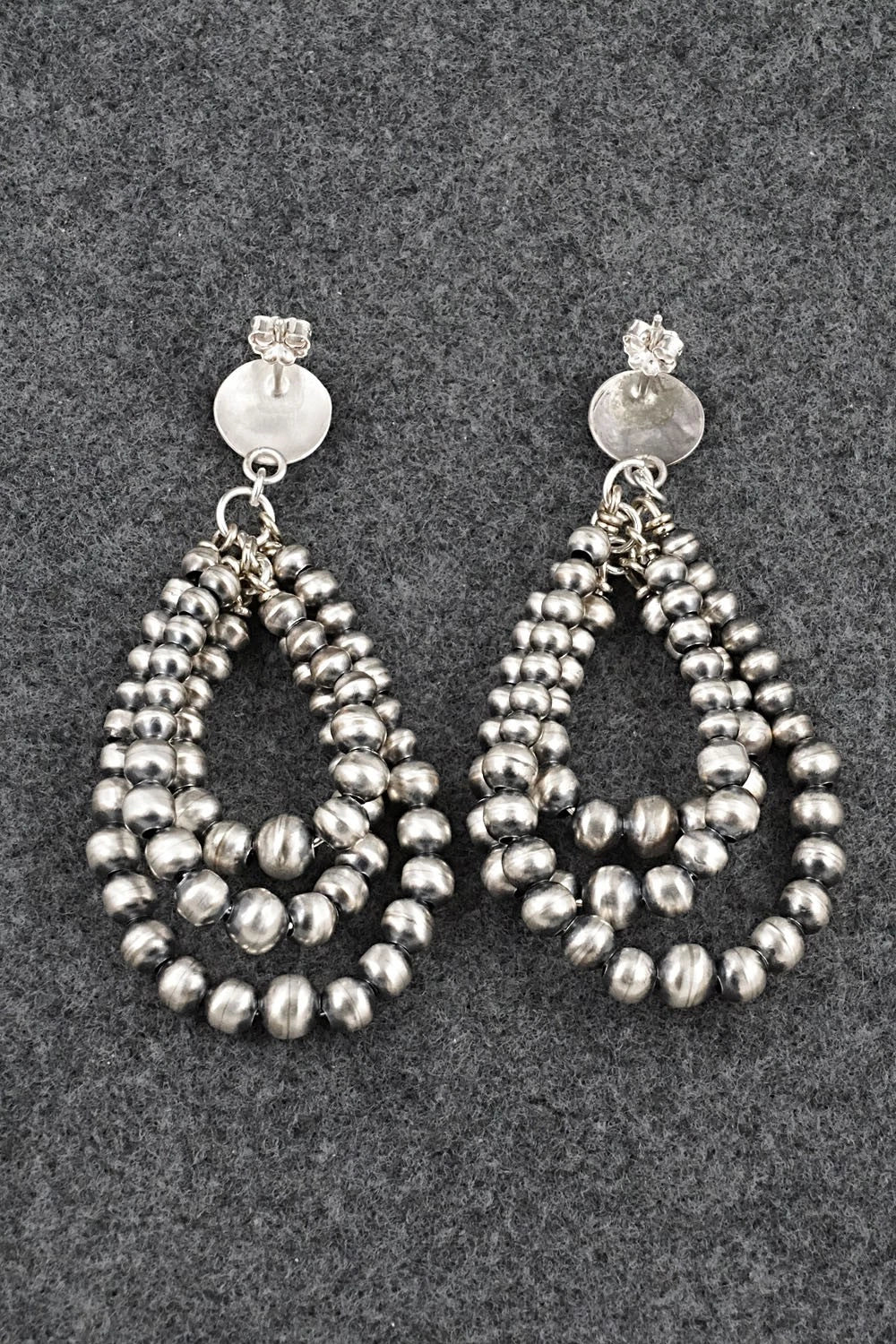 Sterling Silver Navajo Pearl Earrings - Dorinda Mariano