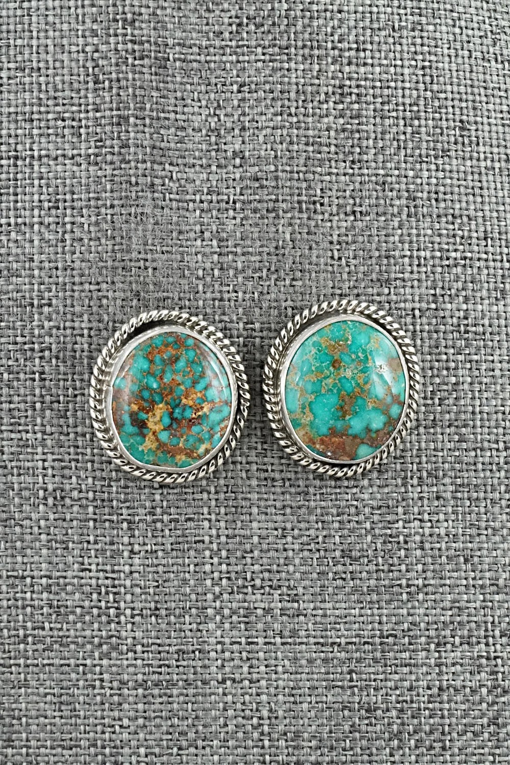Turquoise & Sterling Silver Earrings - Eugene Gruber